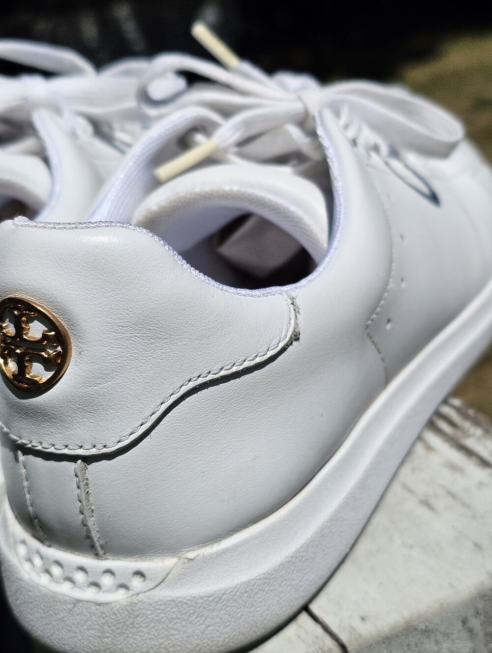 Women's Tory Burch White Leather Howell Court Sneakers Size 9M
